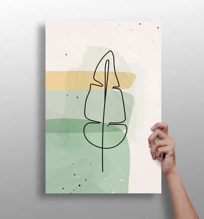 Line Art V3 metal wall art print with minimal design