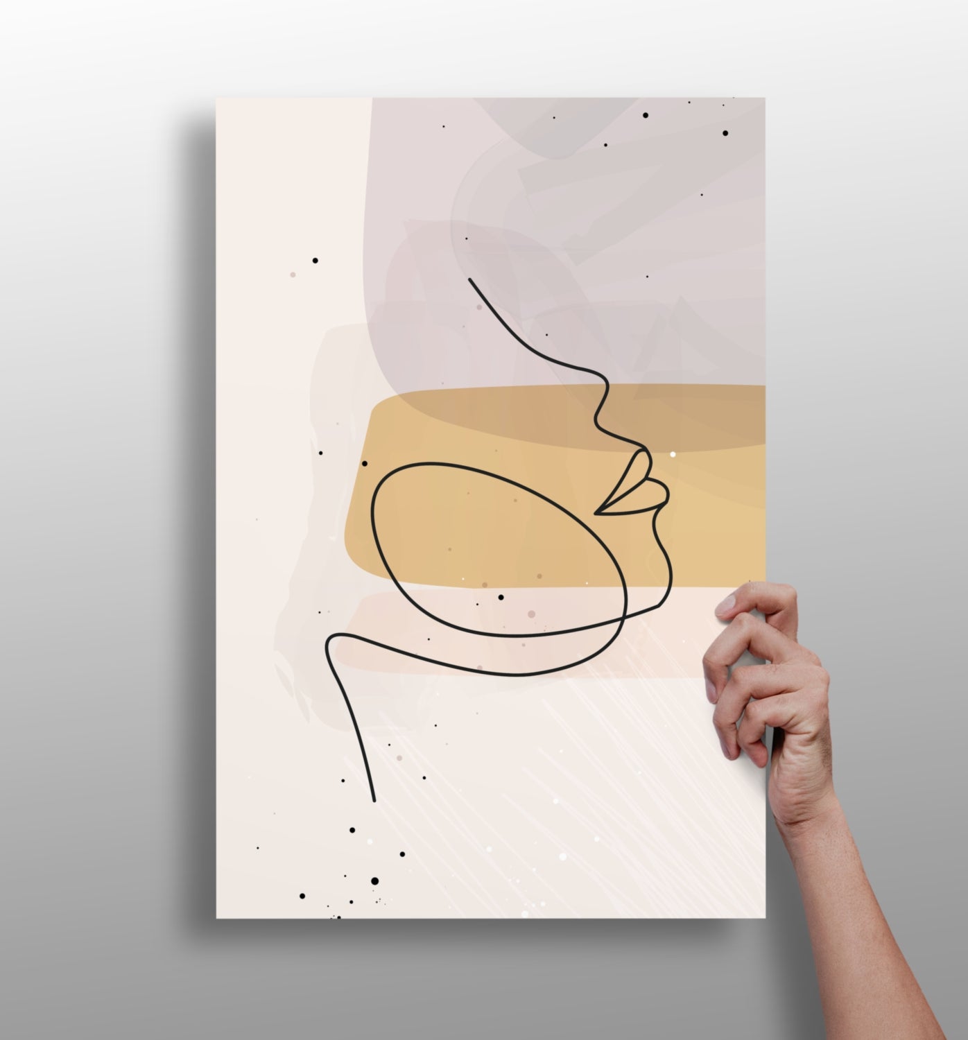 Line Art V6 aluminum metal wall art print