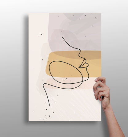 Line Art V6 aluminum metal wall art print