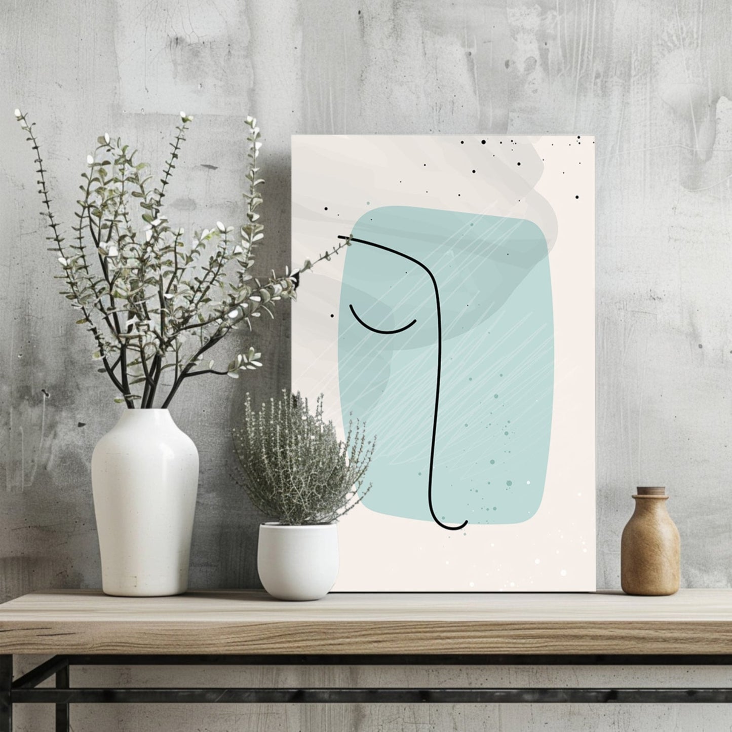 Line Art V8 Metal Wall Art