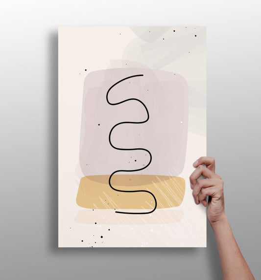 Line Art V9 metal wall art print with minimal design