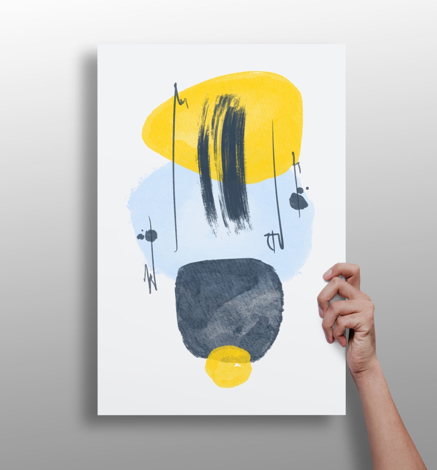 Line Art V11 metal wall art print with minimal design