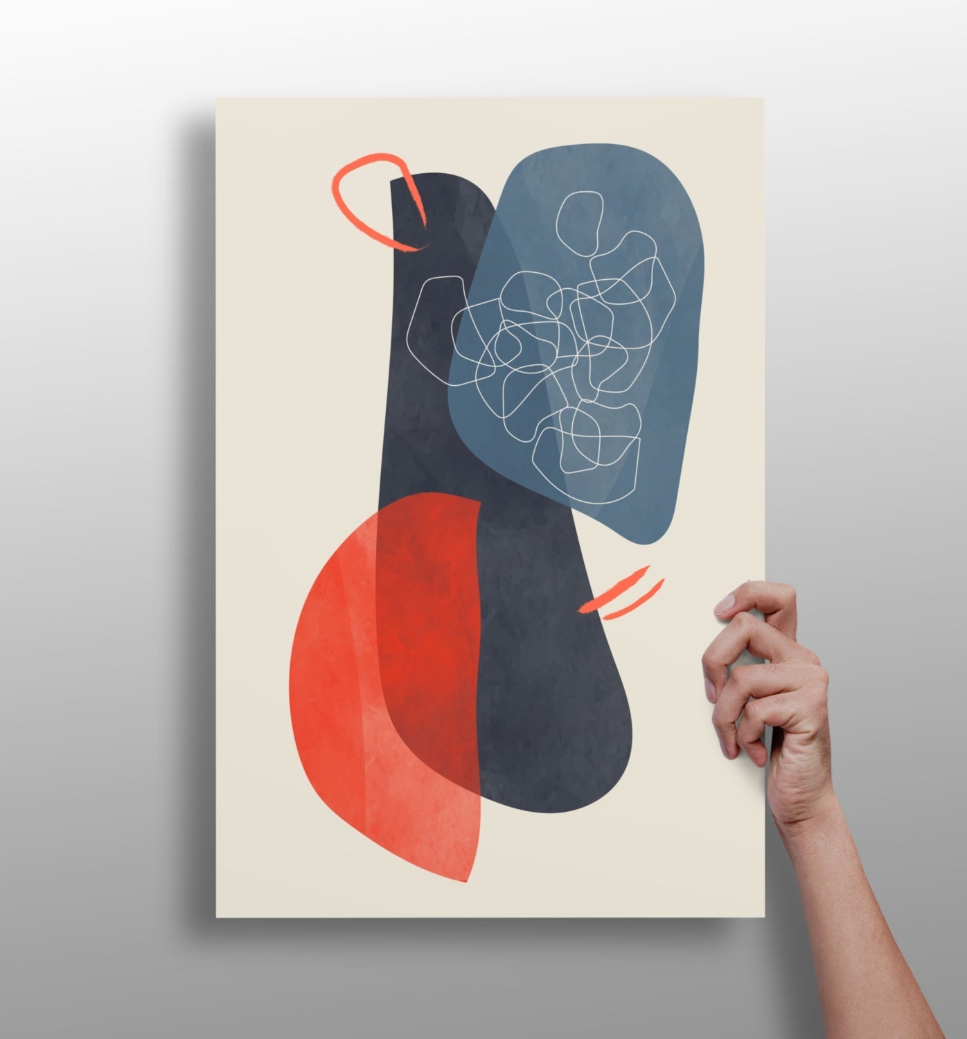 Line Art V14 metal wall art print with minimal design