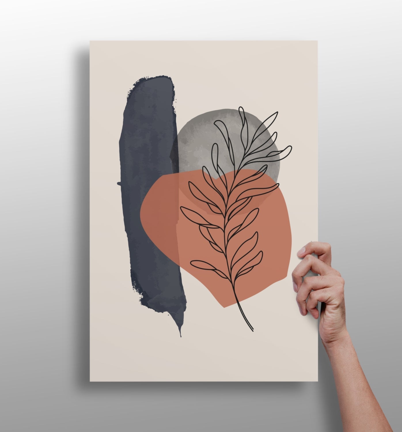 Line Art V16 metal wall art print with minimal design