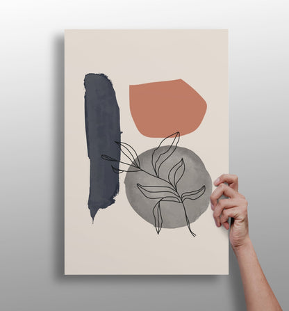 Line Art V17 metal wall art print with minimal design