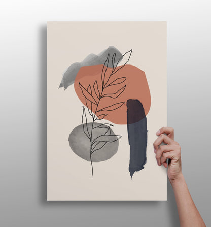 Line Art Aluminum Print with clean minimalist line drawing design