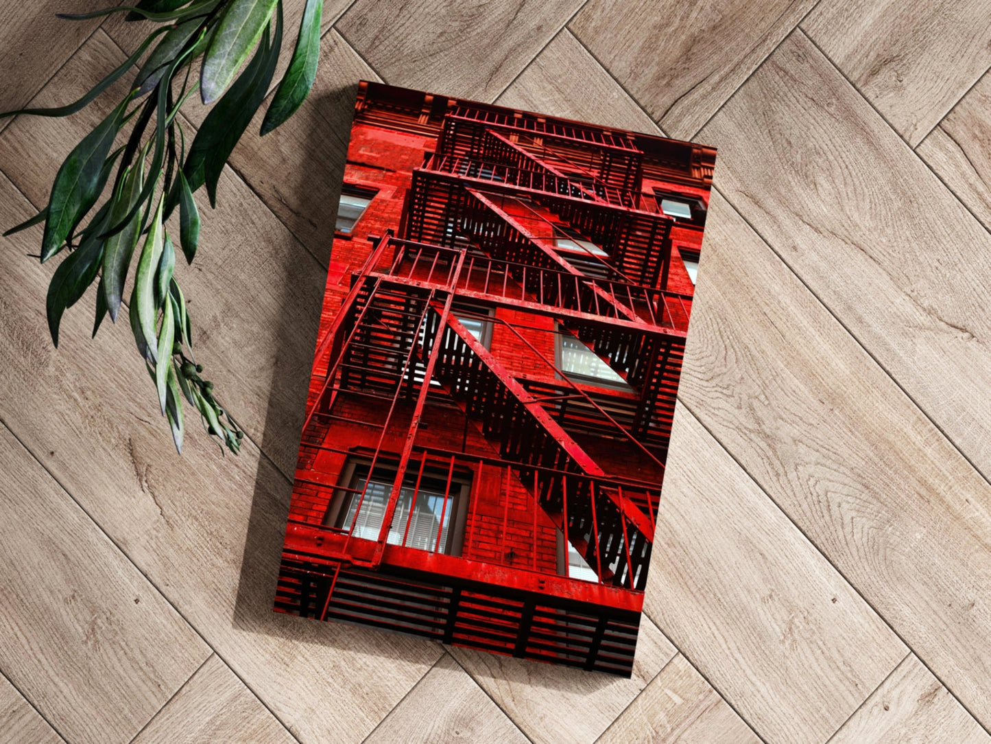 Stairs Red Metal Wall Art