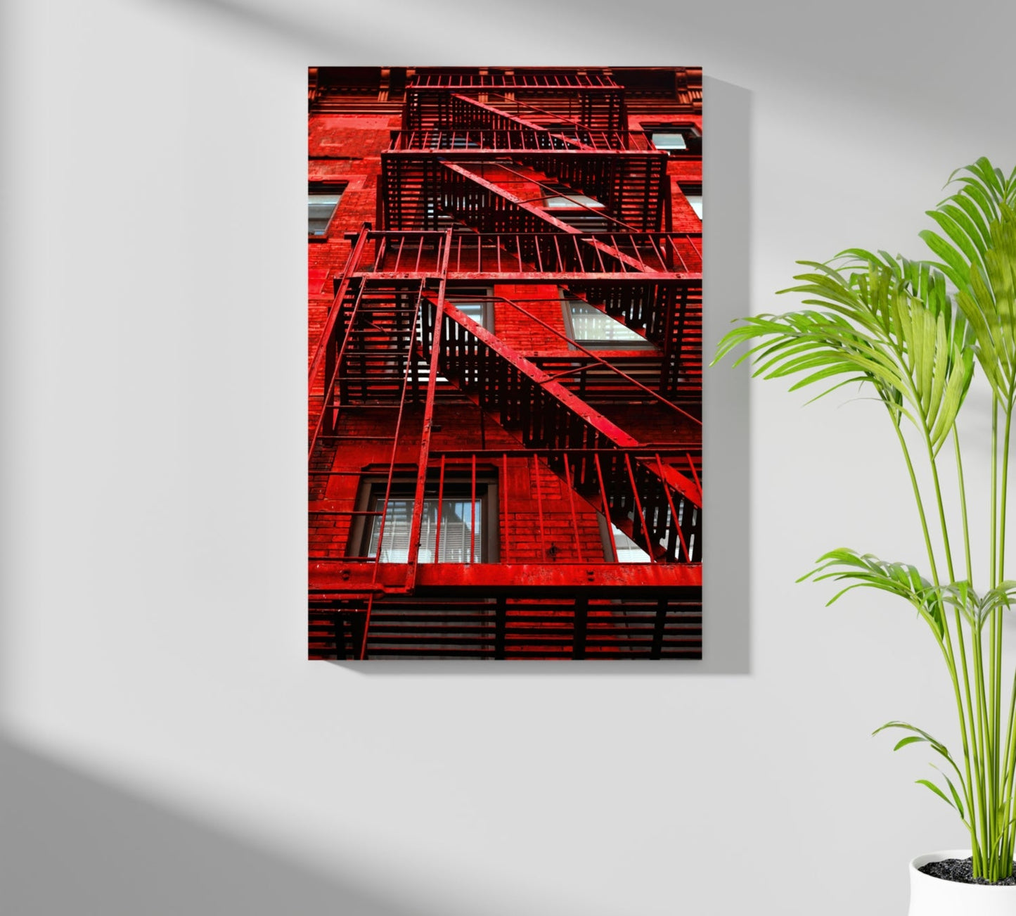 Stairs Red Metal Wall Art