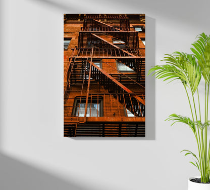 Stairs Orange Metal Wall Art