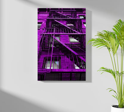 Stairs Purple Metal Wall Art