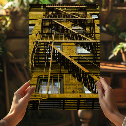 Stairs Yellow Metal Wall Art