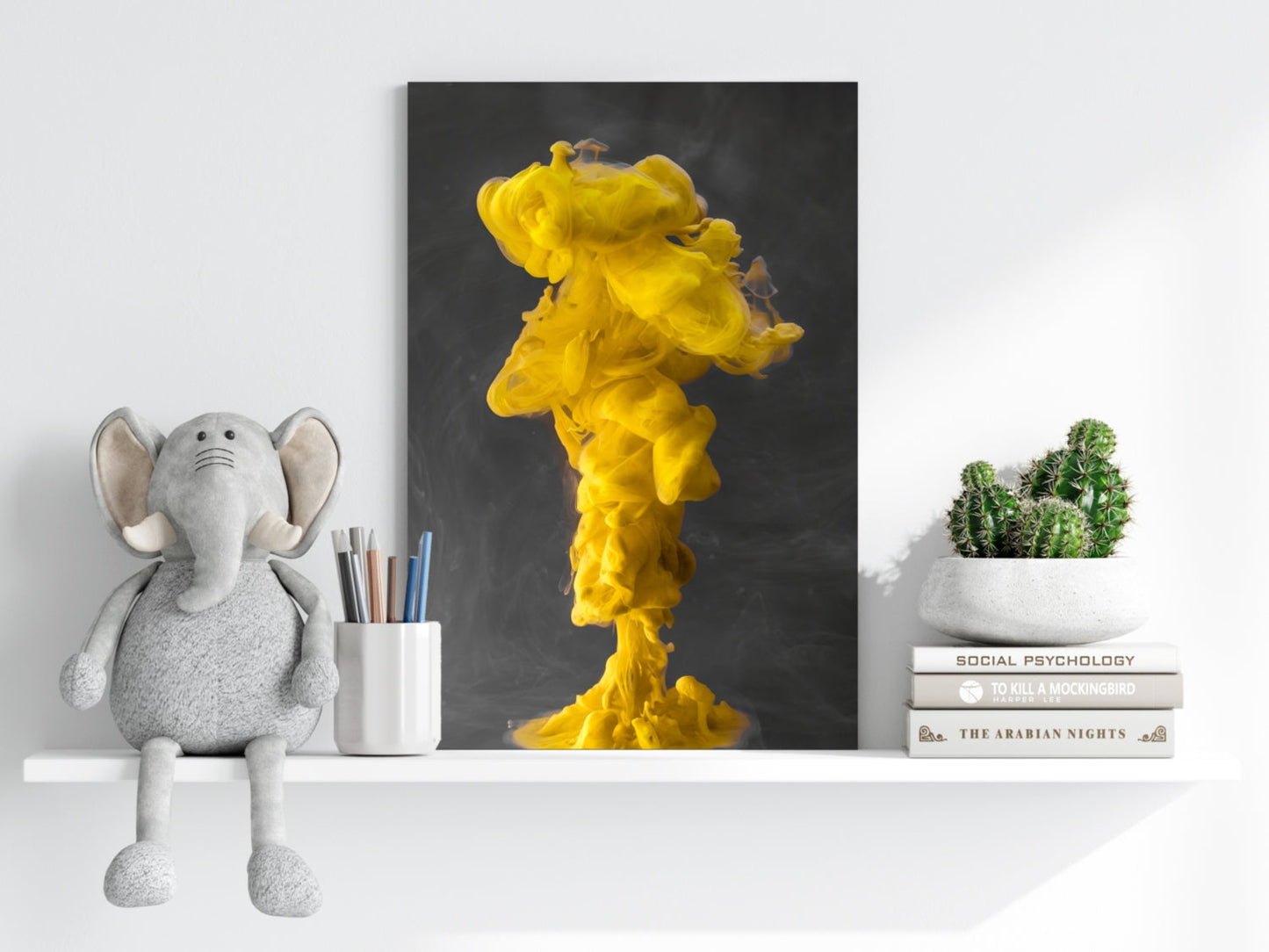 Abstract Yellow Smoke Aluminum Wall Art