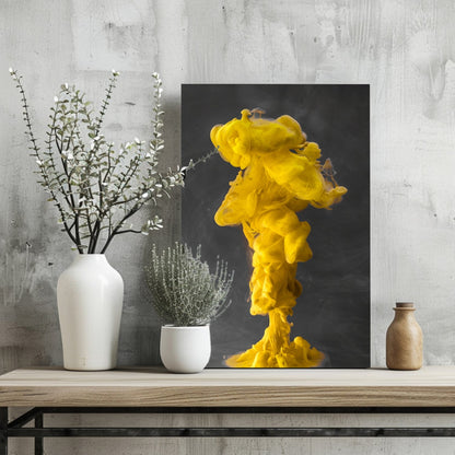 Abstract Yellow Smoke Aluminum Wall Art