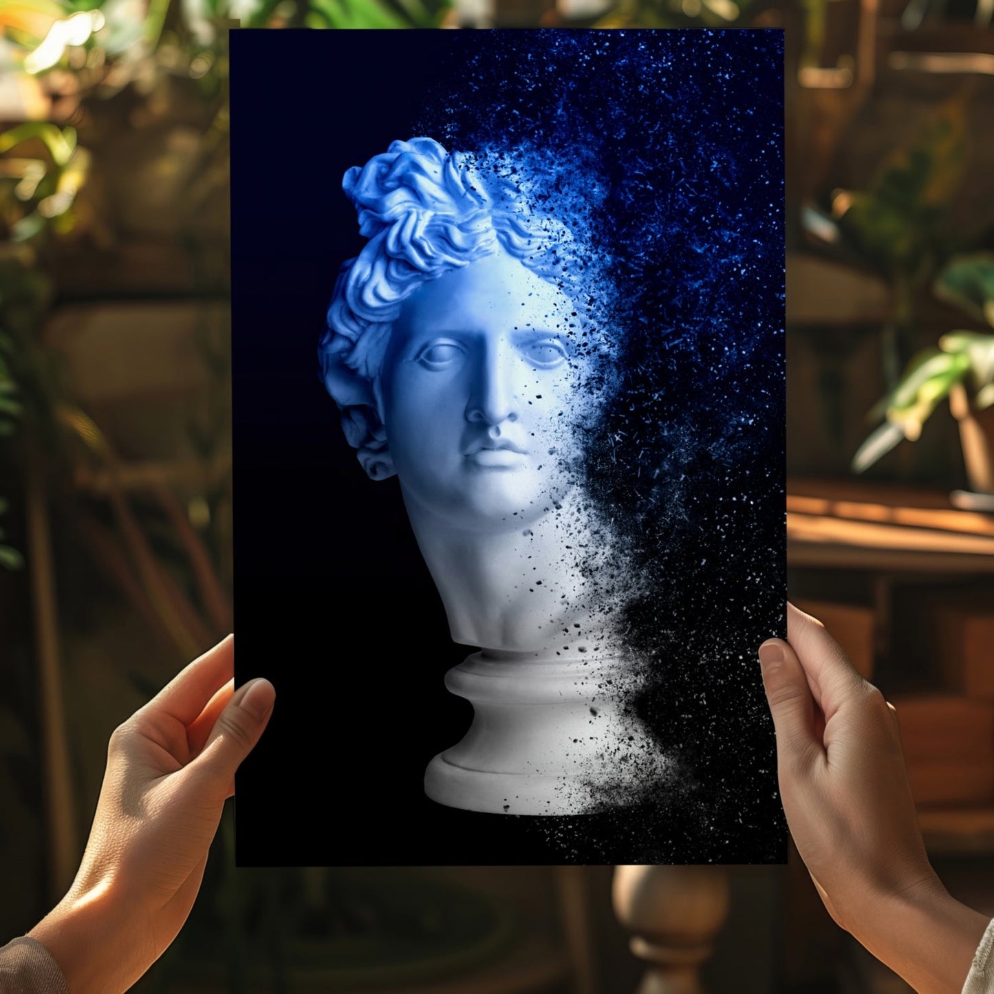 Statue Head Metal Wall Art