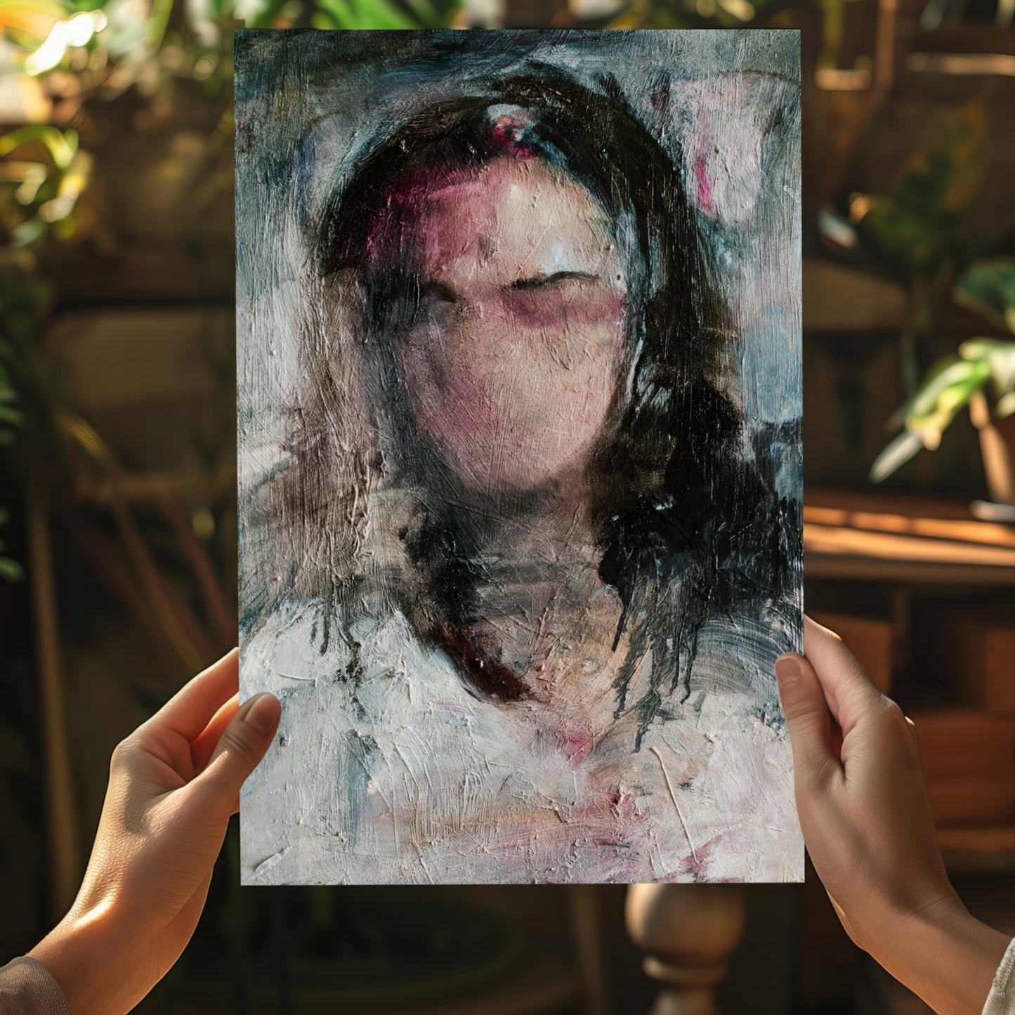 Woman In Silence Metal Wall Art