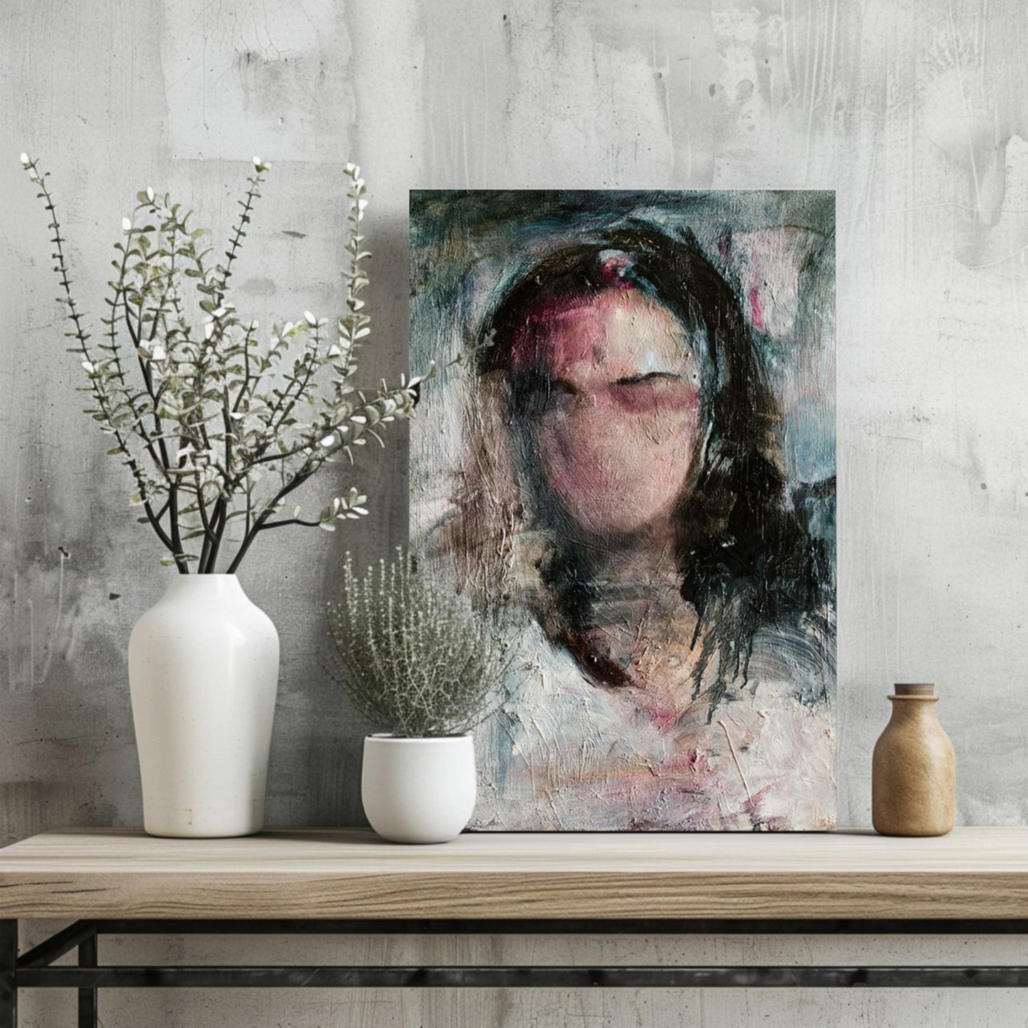 Woman In Silence Metal Wall Art
