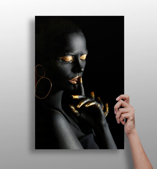 Woman aluminum wall art matte finish