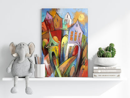 Cute City Metal Wall Art