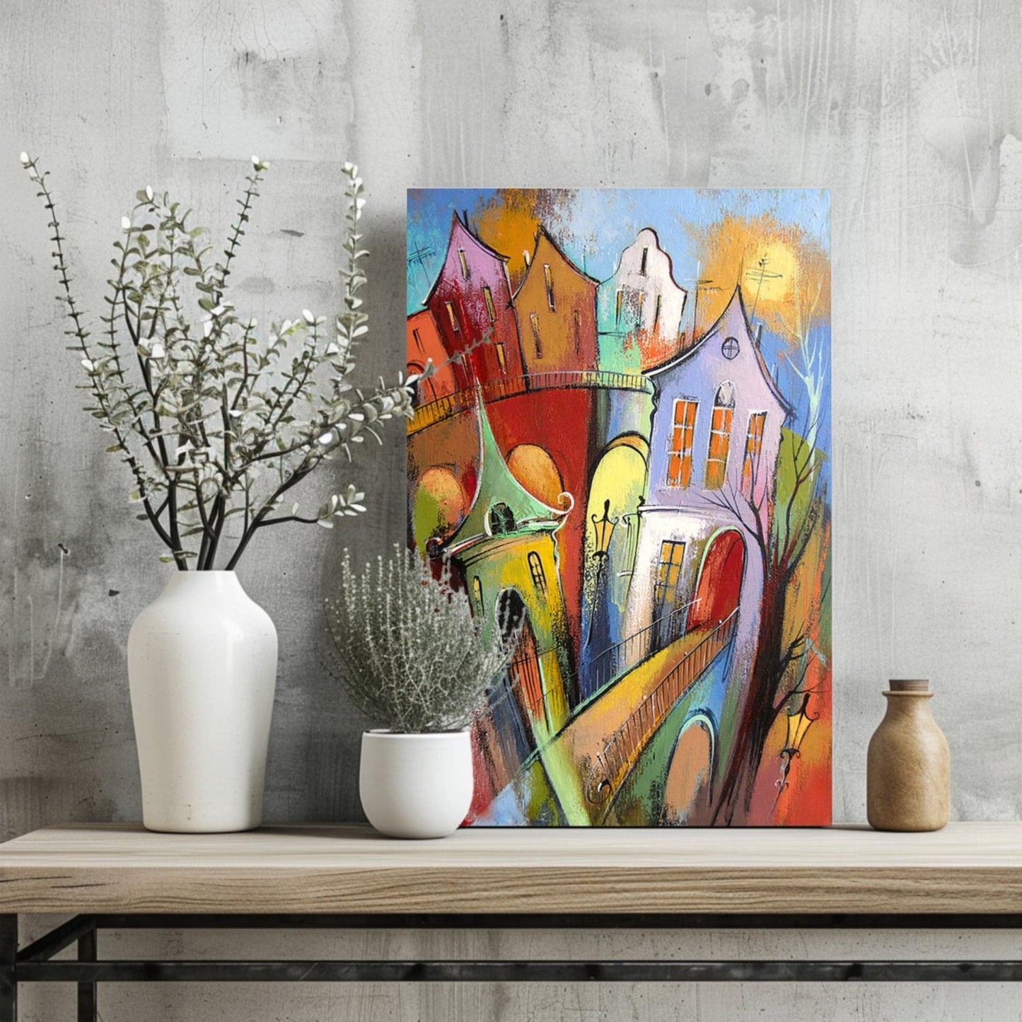 Cute City Metal Wall Art