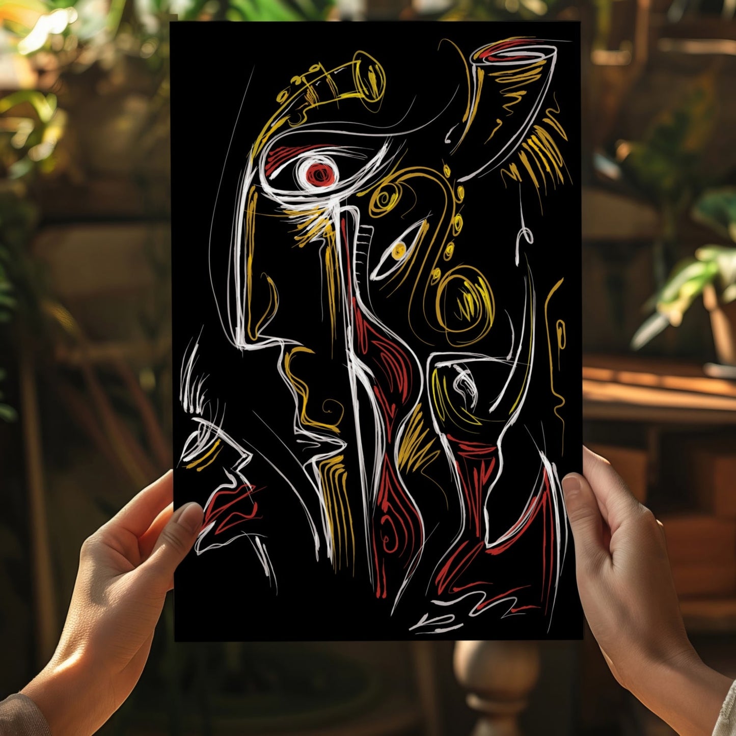 Abstract Faces Metal Wall Art
