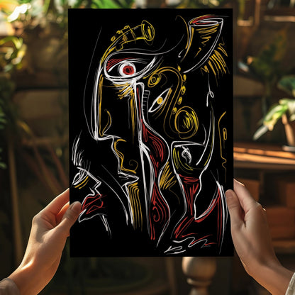Abstract Faces Metal Wall Art