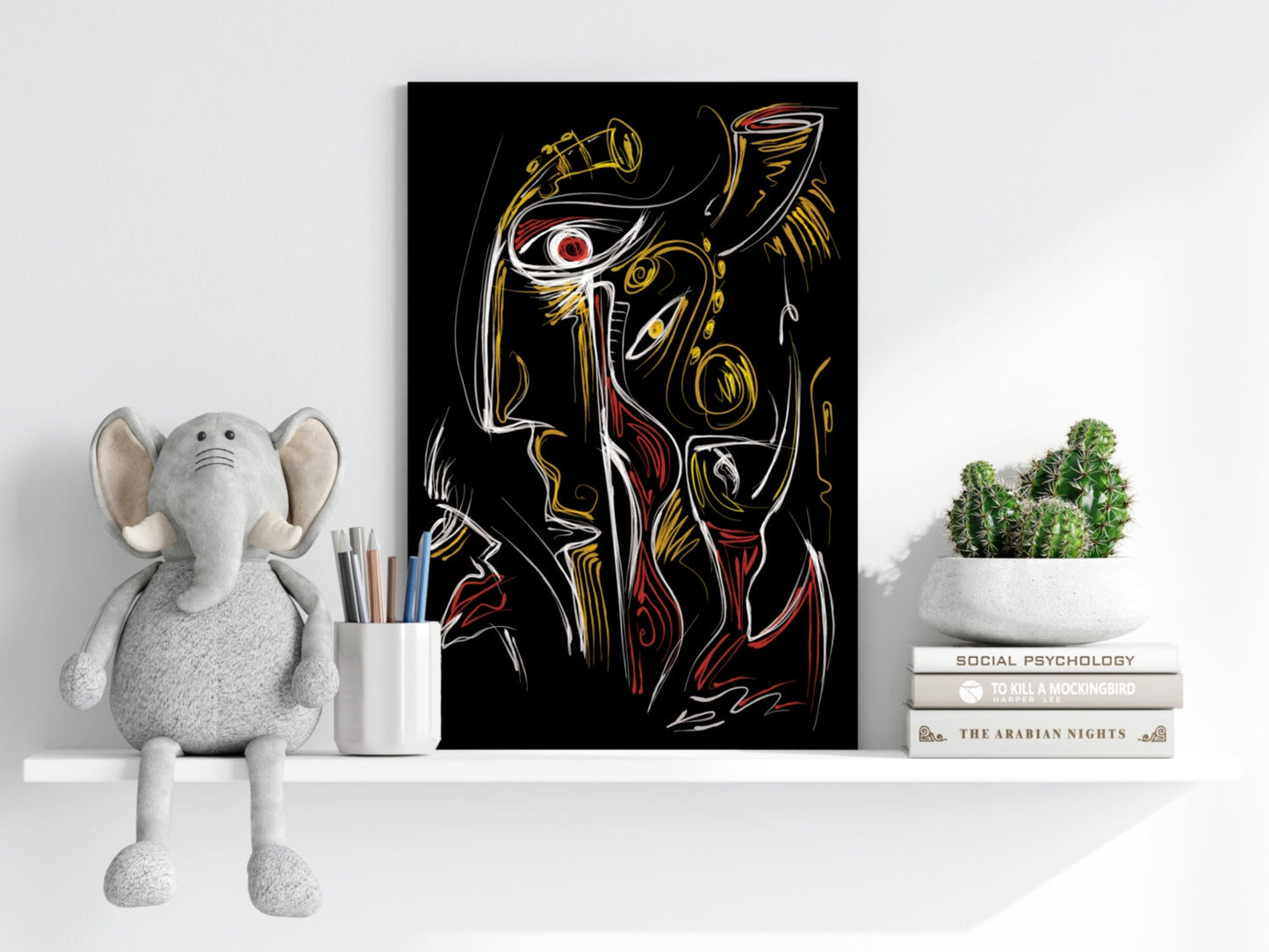 Abstract Faces Metal Wall Art