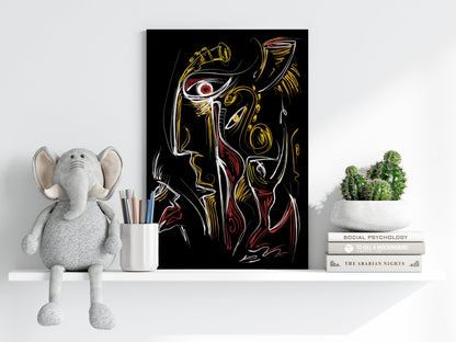 Abstract Faces Metal Wall Art