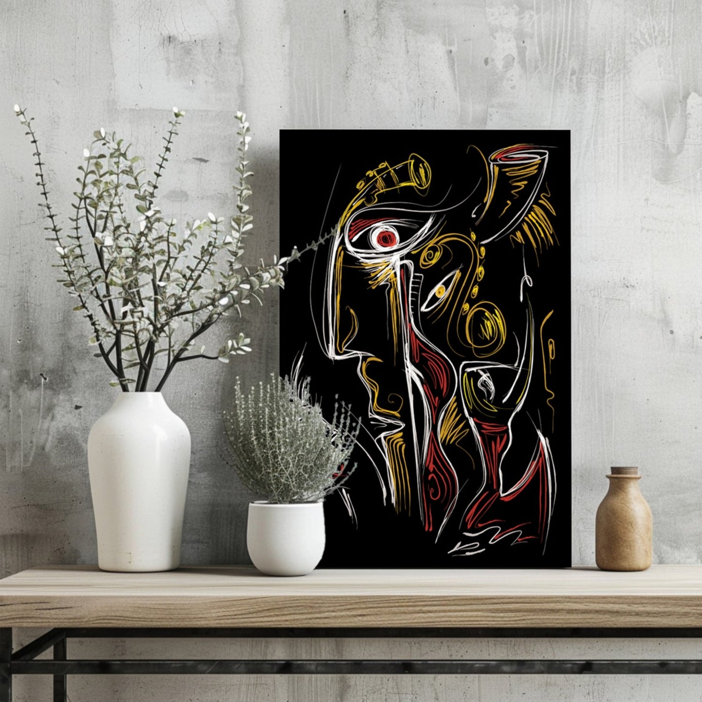 Abstract Faces Metal Wall Art