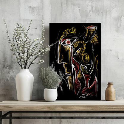 Abstract Faces Metal Wall Art