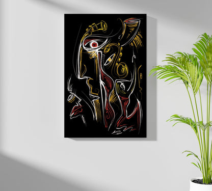 Abstract Faces Metal Wall Art