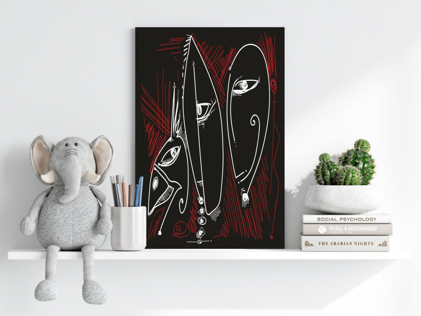 Abstract Faces Metal Wall Art