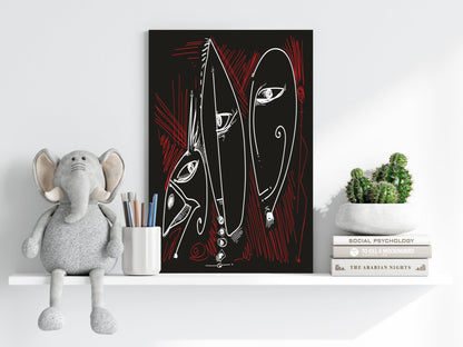 Abstract Faces Metal Wall Art
