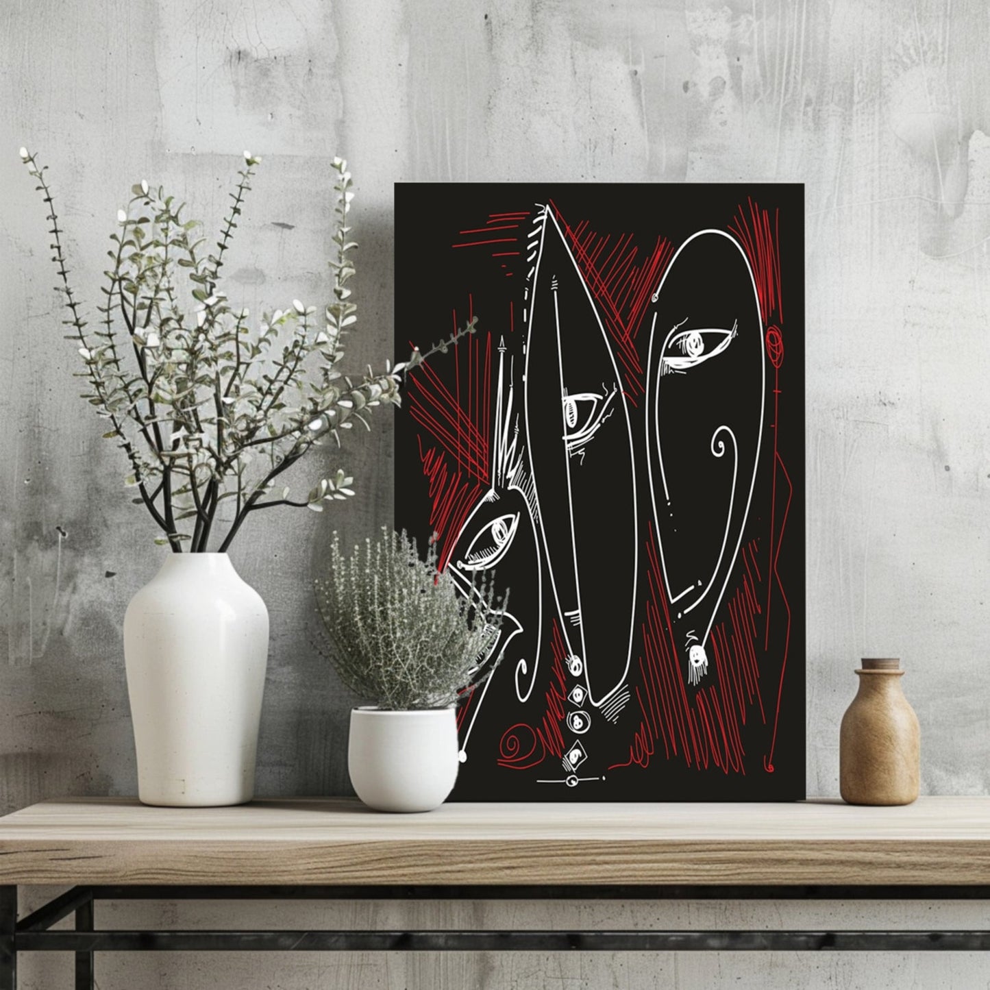 Abstract Faces Metal Wall Art
