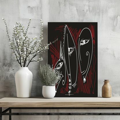 Abstract Faces Metal Wall Art