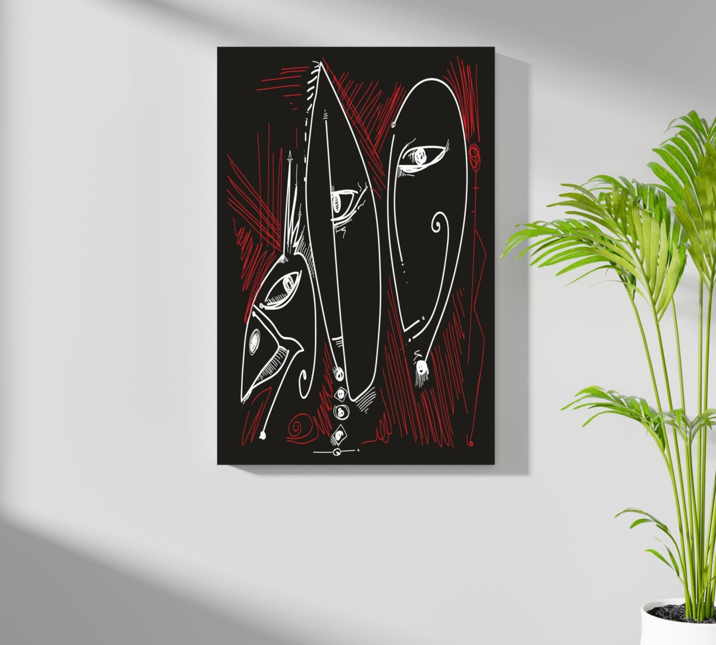 Abstract Faces Metal Wall Art