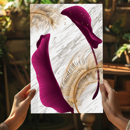 Burgundy Leaves Metal Wall Art