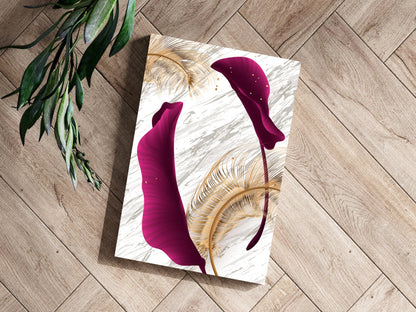Burgundy Leaves Metal Wall Art