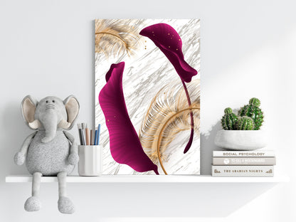 Burgundy Leaves Metal Wall Art