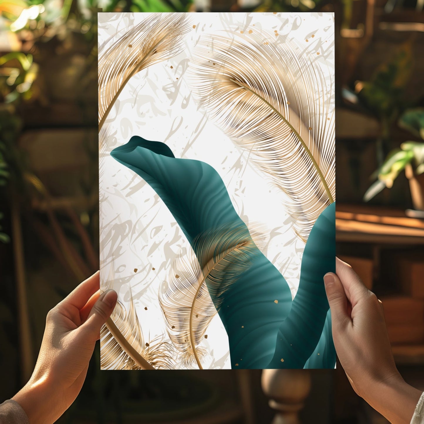 Emerald Leaves Metal Wall Art