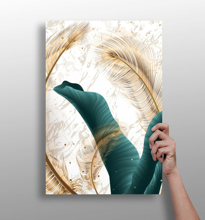 Emerald Leaves Metal Wall Art