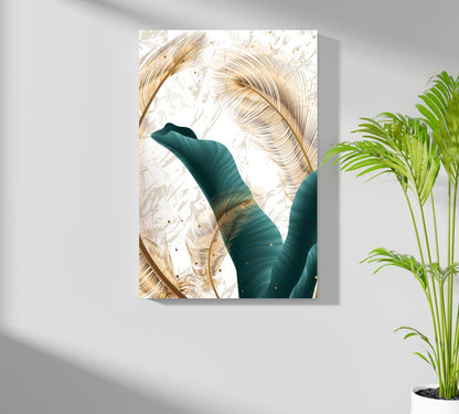Emerald Leaves Metal Wall Art