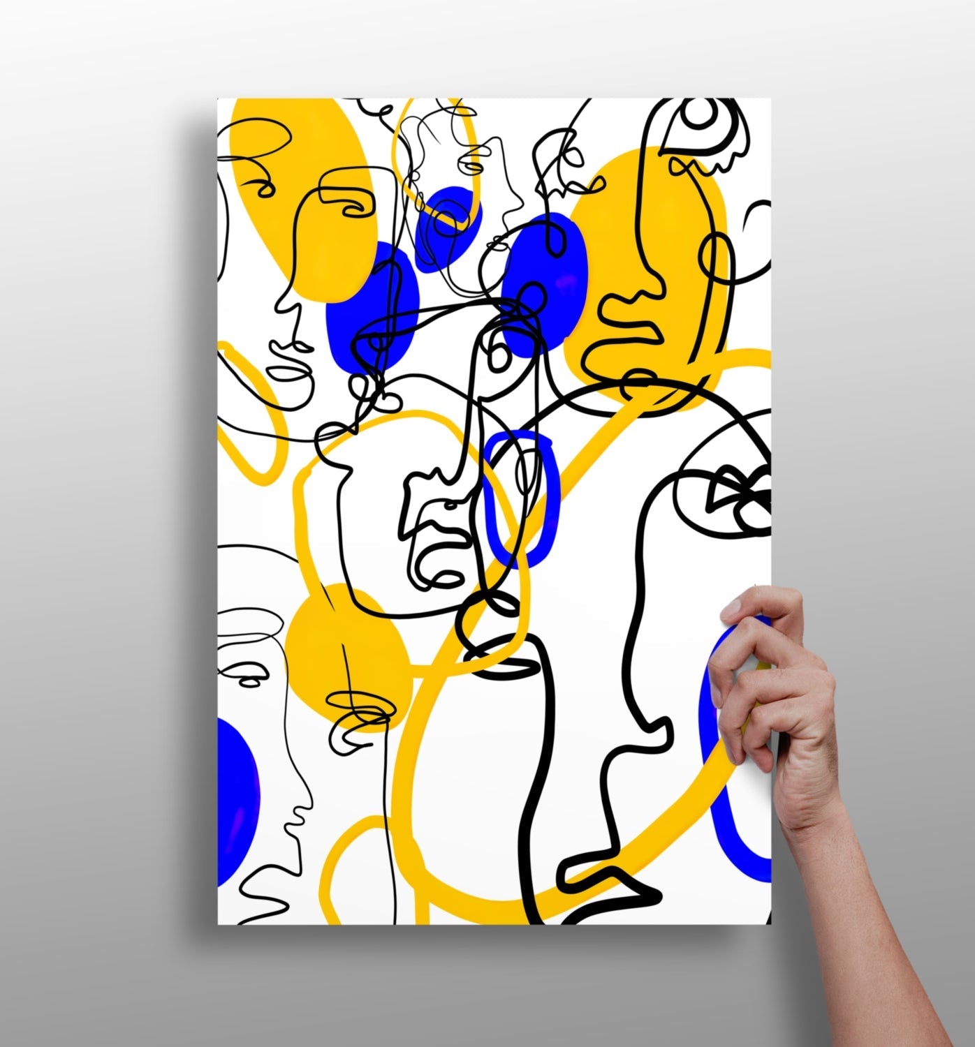 Abstract Line Art metal wall art with modern linework design