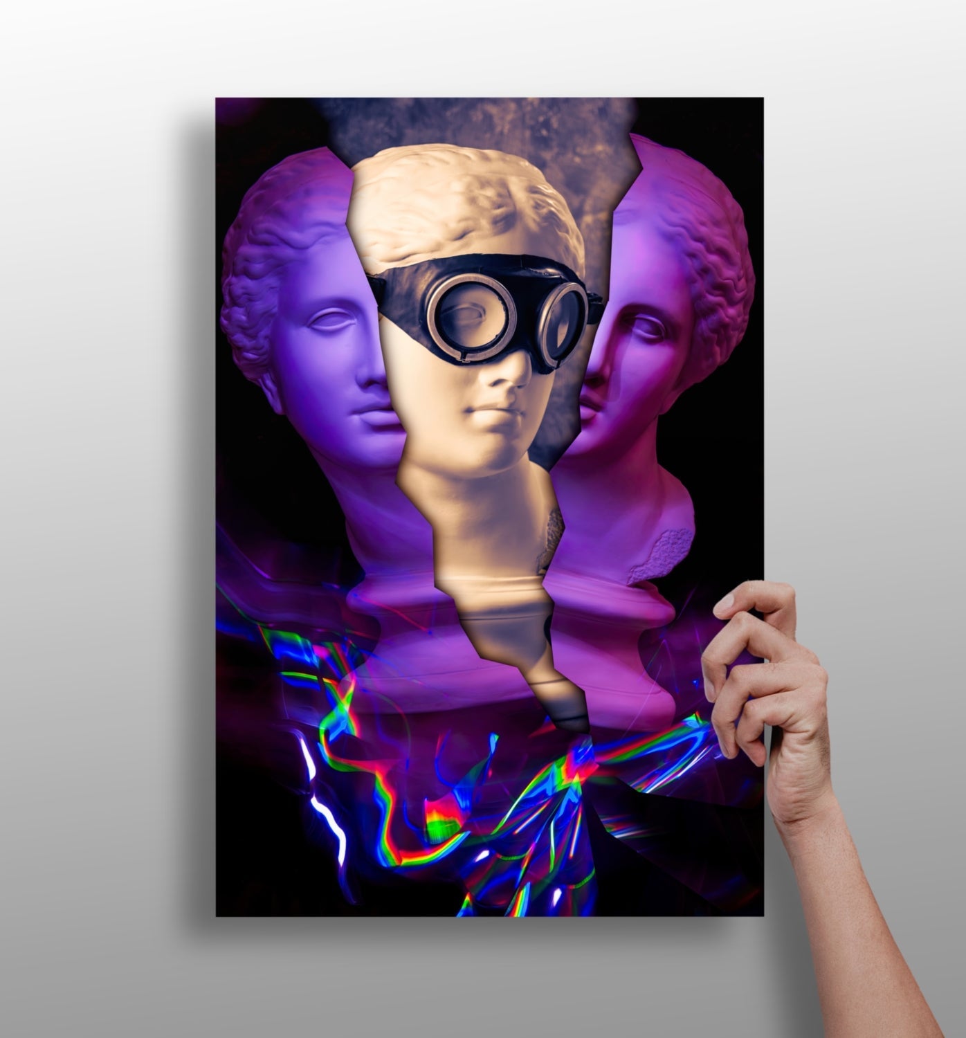 Contemporary Art Statue metal wall art print
