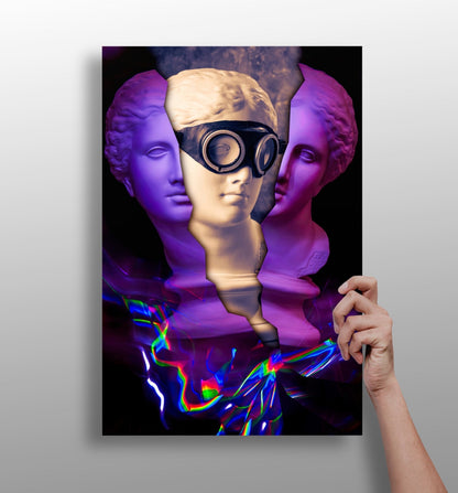 Contemporary Art Statue metal wall art print