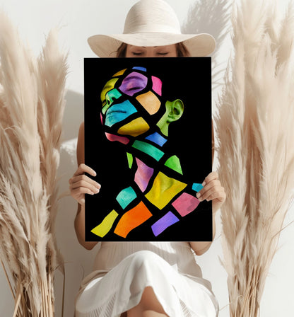 Colorful Woman Metal Wall Art