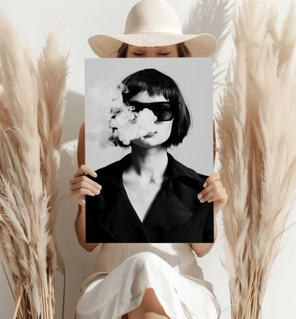 Woman In Smoke Metal Wall Art