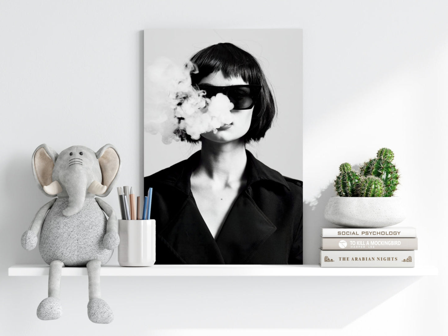 Woman In Smoke Metal Wall Art