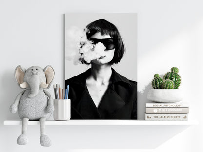 Woman In Smoke Metal Wall Art