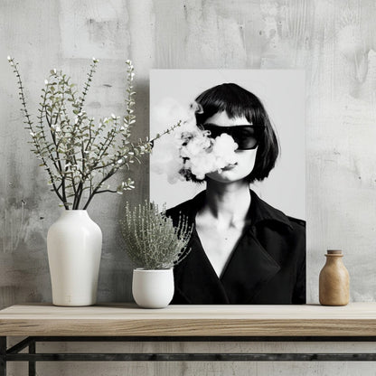 Woman In Smoke Metal Wall Art