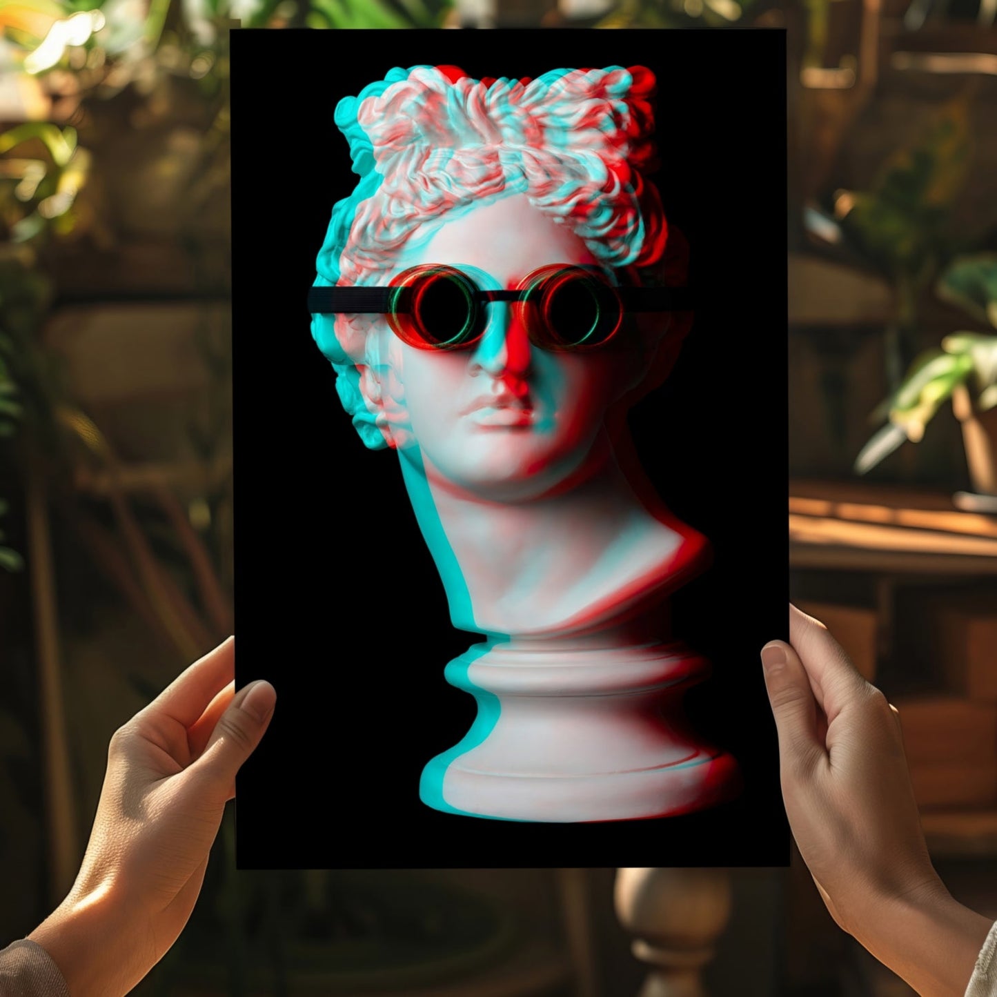 Statue Head Metal Wall Art